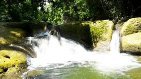 Landscape video, Chet Sao Noi Waterfall National Parkl in rainforest at Saraburi province, Thailand