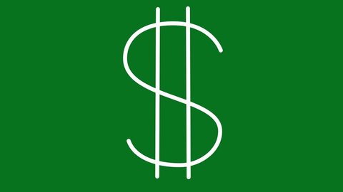The dollar sign is drawn. The financial situation in the world. On a green background