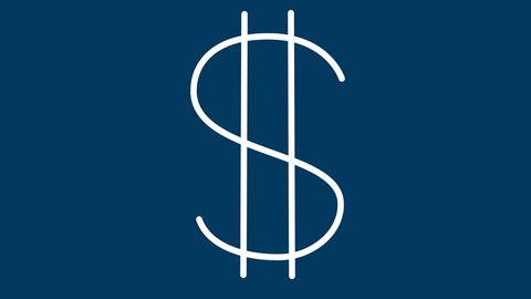 The dollar sign is drawn. The financial situation in the world. On a blue background