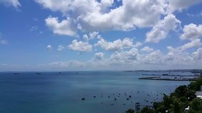 Time Lapse clouds moving over the Bay of All Saints in Salvador Bahia Brazil