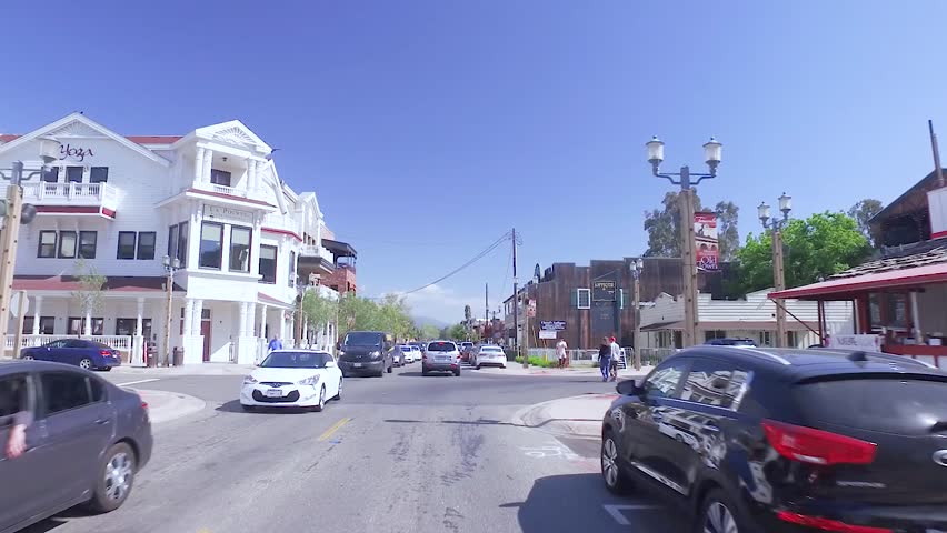 Driving Shot of Old Town Front Street in Temecula, CA