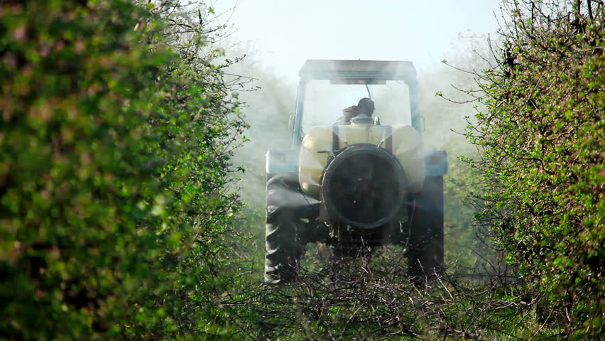 Spraying Pesticides Zoomed In Front View Royalty-Free Stock Footage #25936481