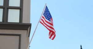 Two high quality videos of United States flag waving in the wind in 4K