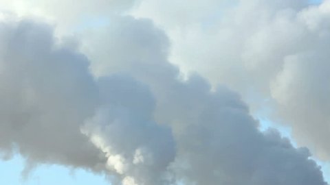 Grey Smoke Rises Into Sky Chimneys Stock Footage Video (100% Royalty ...