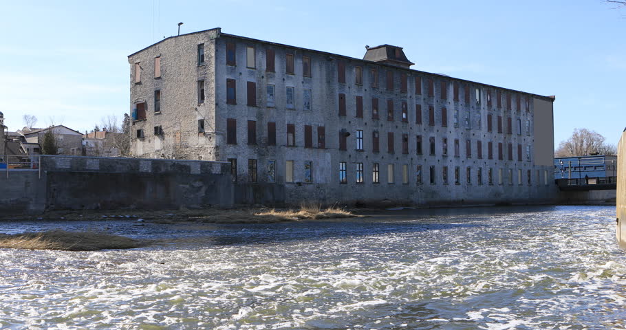 4K UltraHD Old mill in Cambridge, Canada
