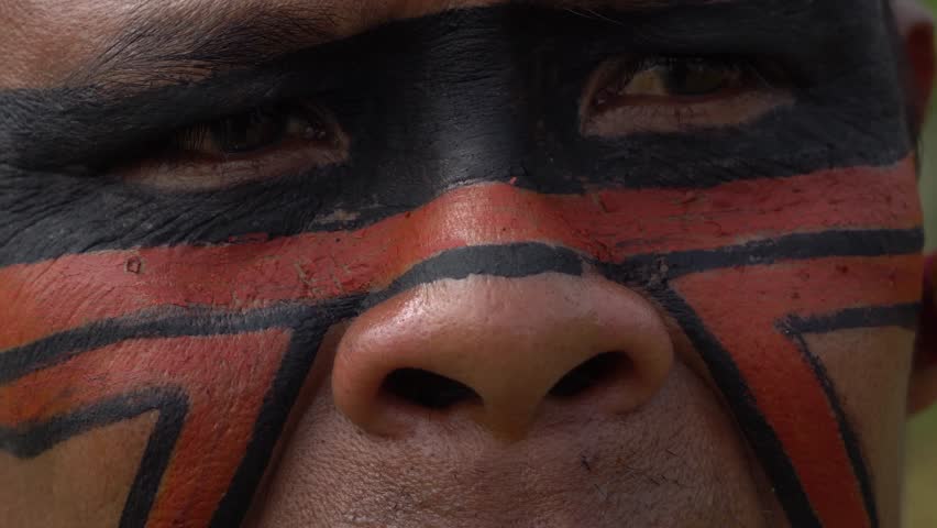 Closeup of Native Brazilian Indian Man Royalty-Free Stock Footage #25991408