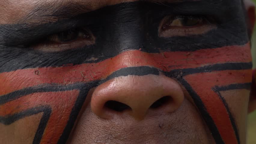 Closeup of Native Brazilian Indian Man