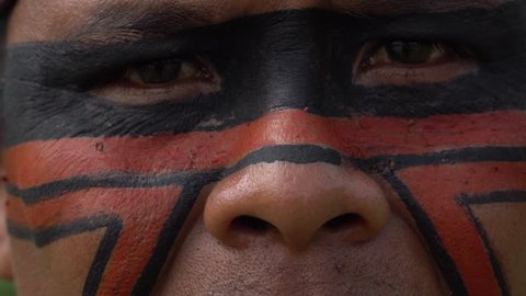 Closeup of Native Brazilian Indian Man