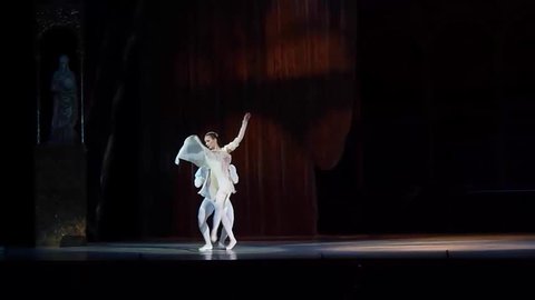 DNIPRO, UKRAINE - APRIL 15, 2017: Classical ballet Romeo and Juliet. performed by members of the Dnipro Opera and Ballet Theatre.