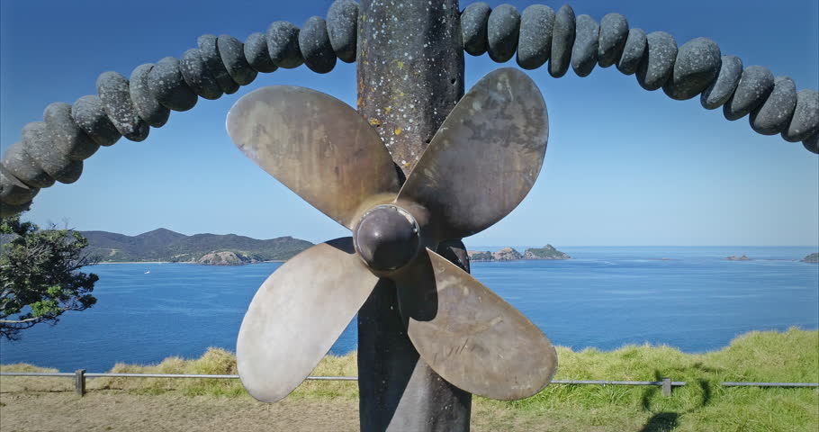 Aerial Over Rainbow Warrior Memorial At Matauri Bay, Northland, New Zealand