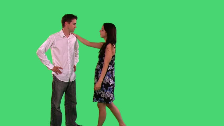 couple playing over green screen