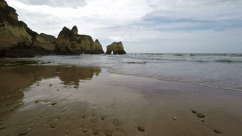 rocks at praiha beach in portugal