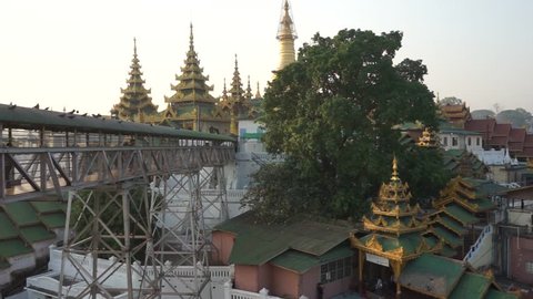 PYAY, MYANMAR - CIRCA APRIL 2017 Shwesandaw Pagoda