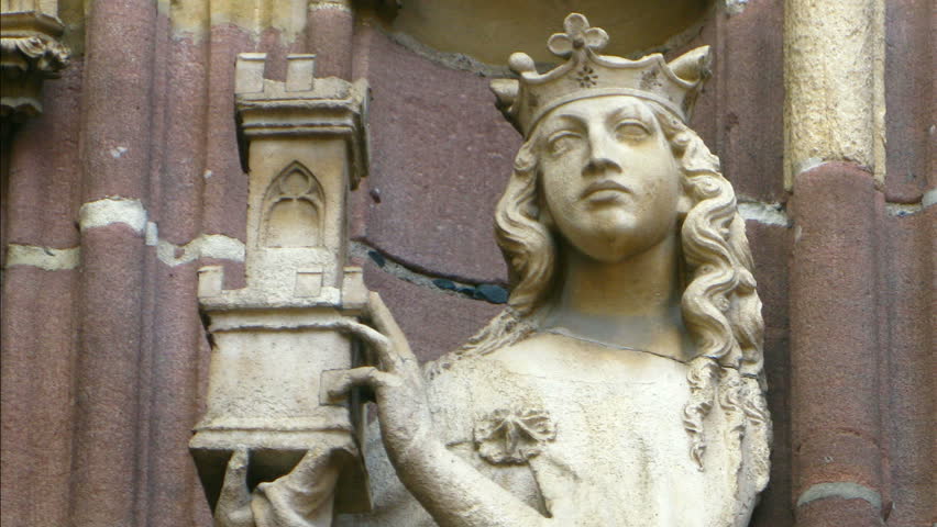 Statue on a gothic church in france