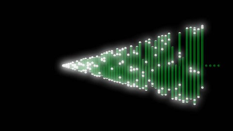 Stylized christmas tree grows. Made from glowing spheres. Last 300 frames loop. Stock video