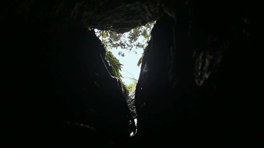 A look from below from the cave. Vietnam. Elephant waterfall.