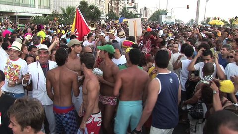  BRAZIL--RIO DE JANEIRO/SAO PAULO -  CIRCA 2010:  Crowd Dancing At Gay Carnival