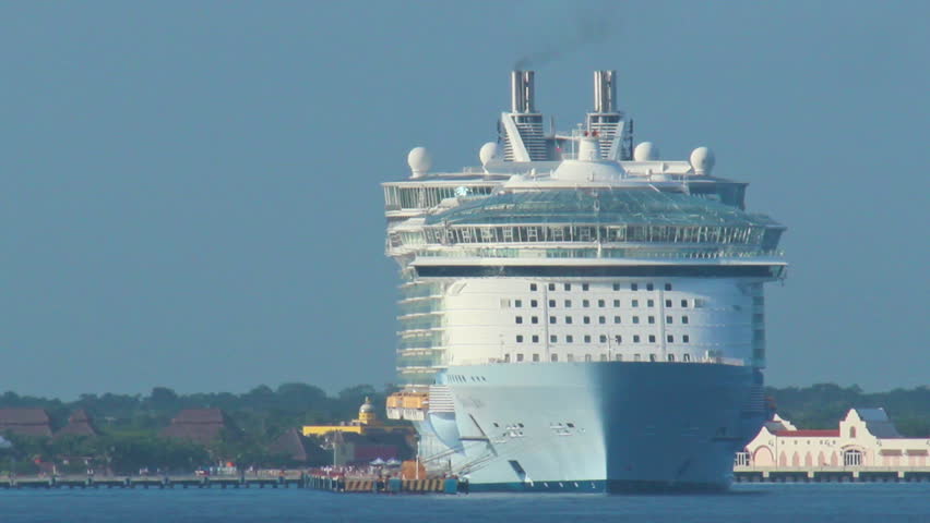 COZUMEL, MEXICO - July, 2012 The cruise ship, Oasis of the Seas, docked at