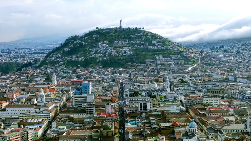 Touristic attraction of Quito in order:Panecillo,San Augustin church,San