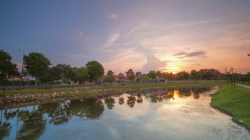 Time-lapse at Politeknik Muadzam Shah , Malaysia during sunset.
