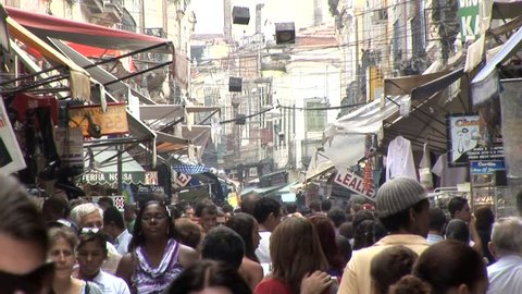 RIO DE JANEIRO, BRAZIL - CIRCA 2010: A Densely Crowded Marketplace in Rio De Janeiro, Brazil 4