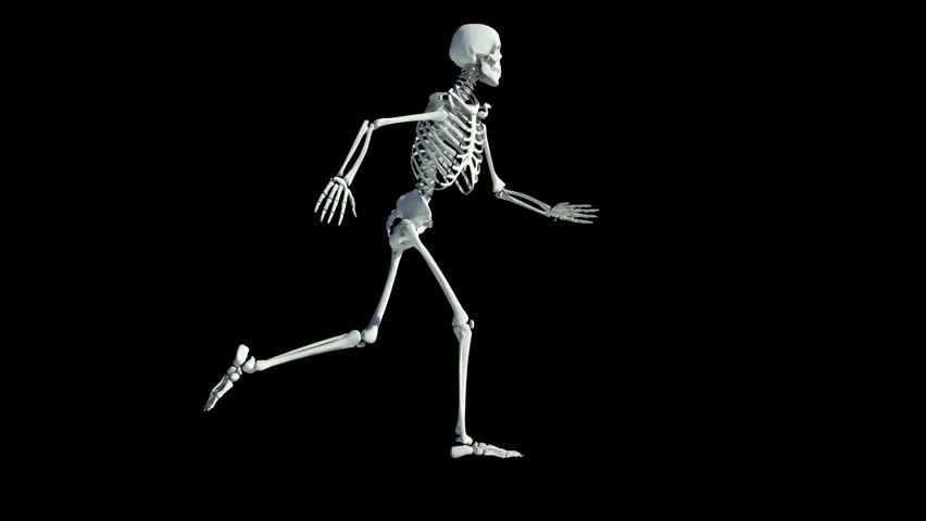 A Skeleton Running Fast. Loops. Stock Footage Video (100% Royalty-free