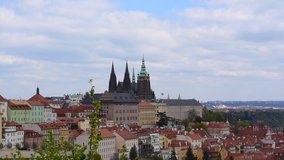 Prague Castle and Saint Vitus Cathedral, Detail View of Prague city