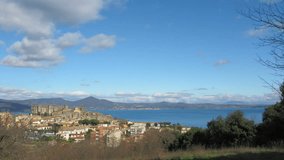 A timelapse clips of Bracciano lake, near Rome, Italy in a very clear, sunny day