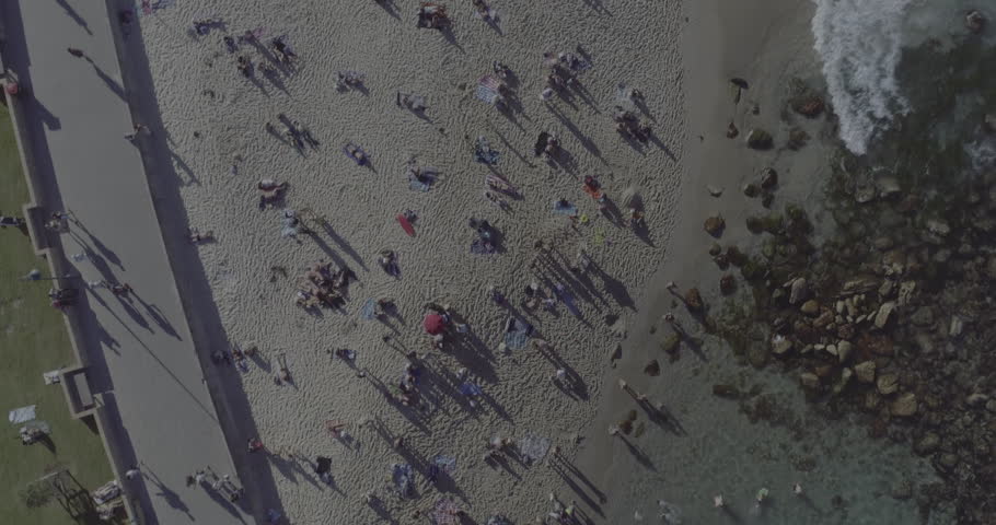 Birds eye view of Bronte Beach. Sydney Australia