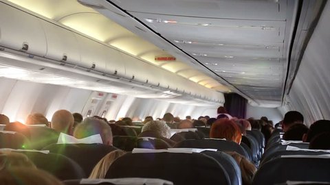The plane hit the turbulence zone, a first-person view, hd 1080p