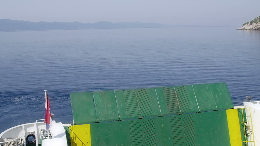 Time-lapse of ferry boat departure. Location Peljesac peninsula, Croatia.