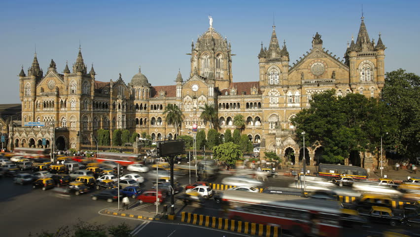 Chhatrapati Shivaji Terminus (Victoria Terminus), completed in 1887 today it is the busiest train station in Mumbai