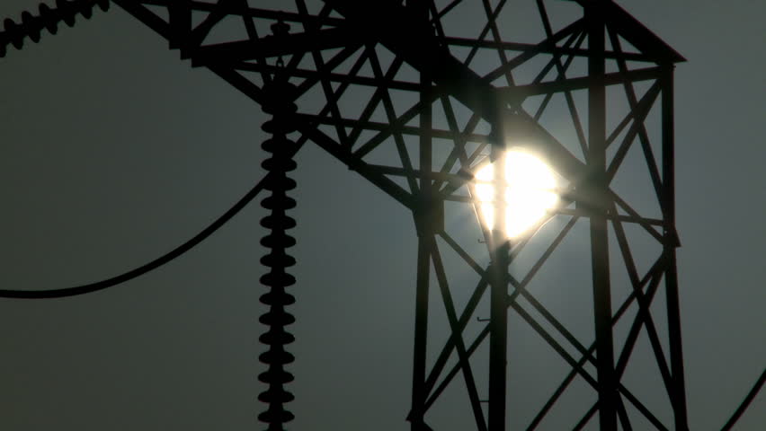 Power lines in the sun