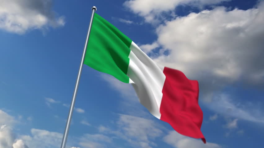 Italian Flag Waving Against Time Lapse Stock Footage Video 100