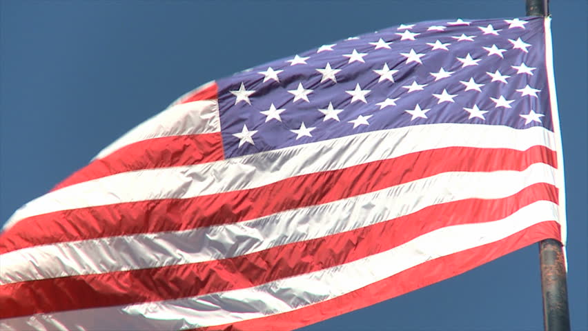 Close Up of an american flag in the wind