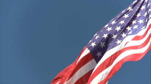 Close Up of an american flag in the wind