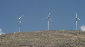 Wind Turbines on a barren hillside