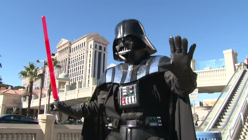 July 2012 Las Vegas, Nevada - Star Wars character Darth Vader battles and