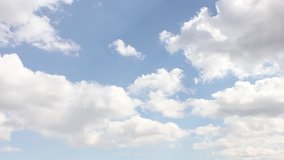 Seamless Loop Clouds, Timelapse rolling clouds, White Clouds & Blue Sky, Flight over clouds, loop-able, cloudscape, day, Full HD, 1920x1080. FHD.
