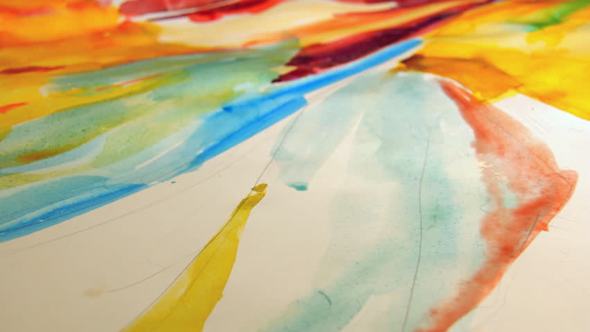 Woman artist painting watercolor paints | Shutterstock HD Video #2616524