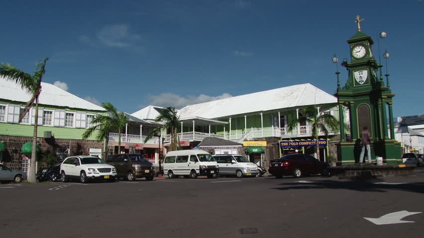 ST KITTS, BASSETERE - CIRCA NOV 2010: Piccadilly Circus, Basseterre, St Kitts in