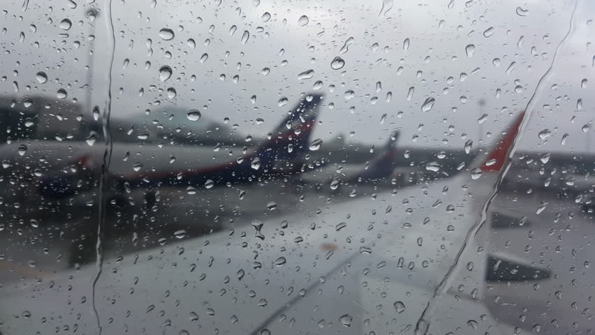 Rain Drops On Plane Window, Stock Footage Video (100% Royalty-free ...