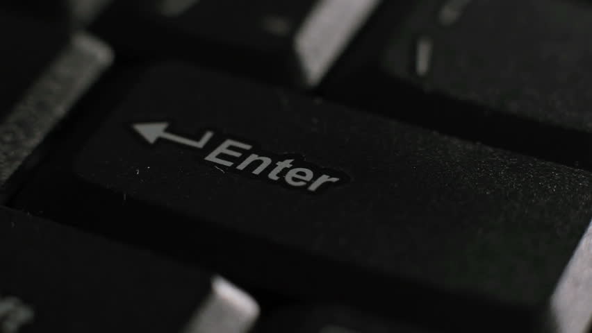 Finger continuously typing enter key close up loop footage. Hands pressed black laptop pc keyboard. Purchase, bid, exchange, tender, consent, confirmation or internet shopping concept Royalty-Free Stock Footage #26173052