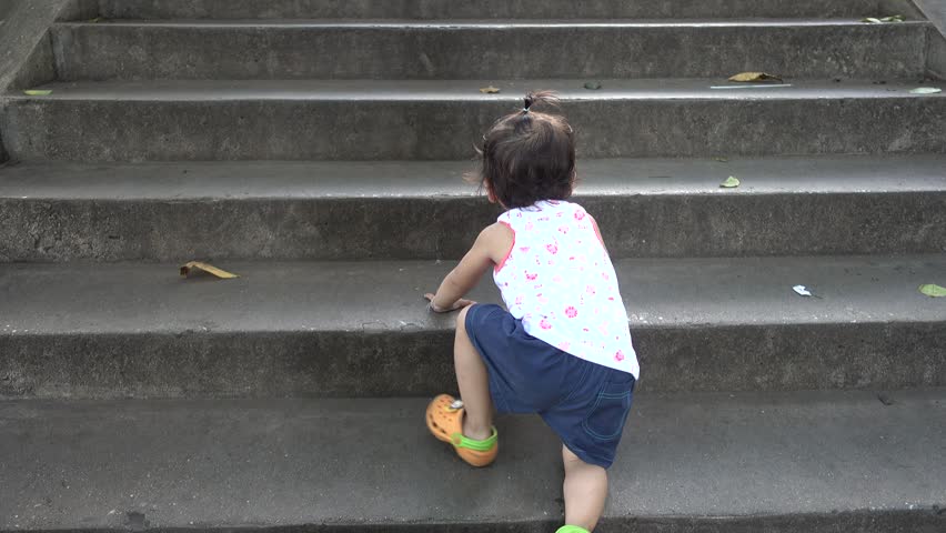 child climbing stairs