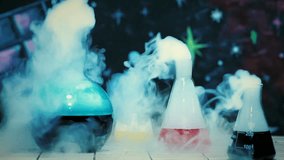Close-Up of Experiments in Test Tubes with Liquid Nitrogen at Chemistry Lessons  - Powered by Shutterstock - Get 15% off with code: PIKWIZARD15
