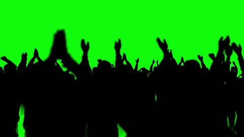 People Crowd Dance Discotheque Green Screen 3D Rendering Animation