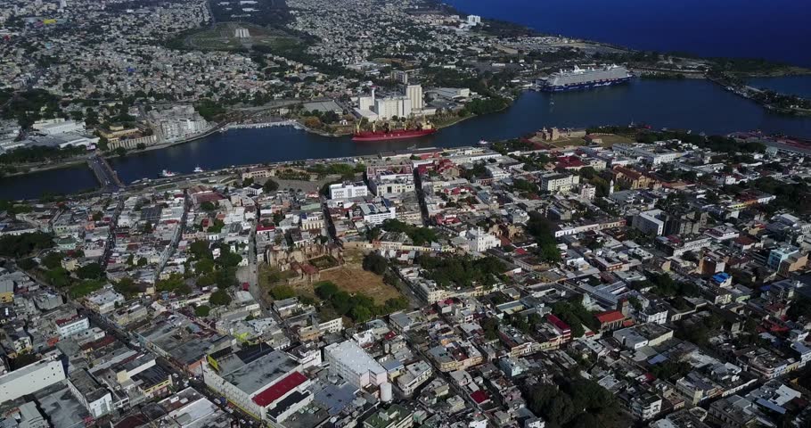 Aerial Footage of Santo Domingo, Dominican Republic