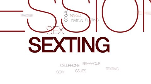 Sexting animated word cloud, text design animation. Kinetic typography.