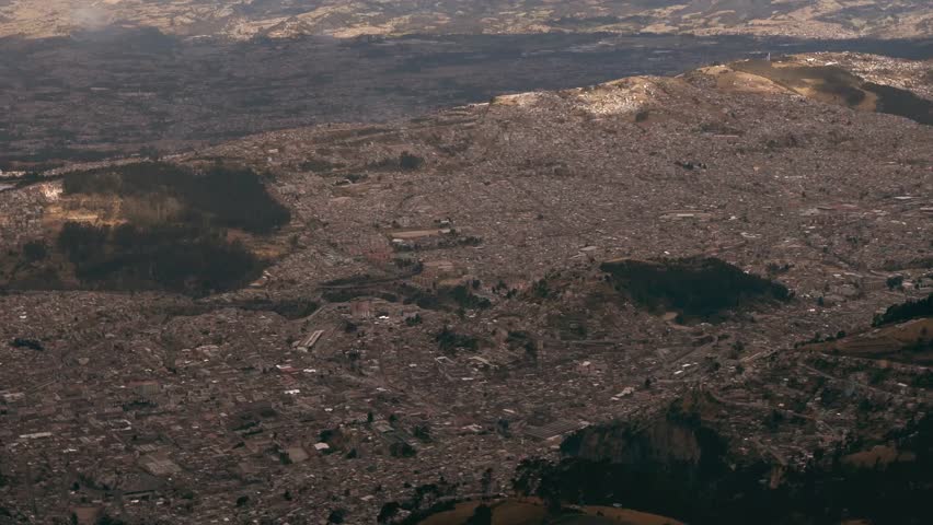 Quito capital of Ecuador time lapse shot from Pichincha volcano. It is very well