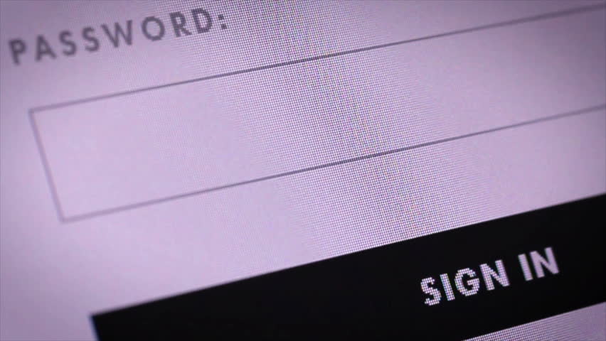 Login web page closeup. Entering password and clicking the button sign in on computer screen Royalty-Free Stock Footage #26226899